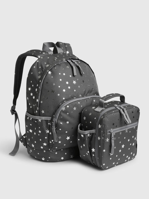 Kids Recycled Star Senior Backpack - grey star