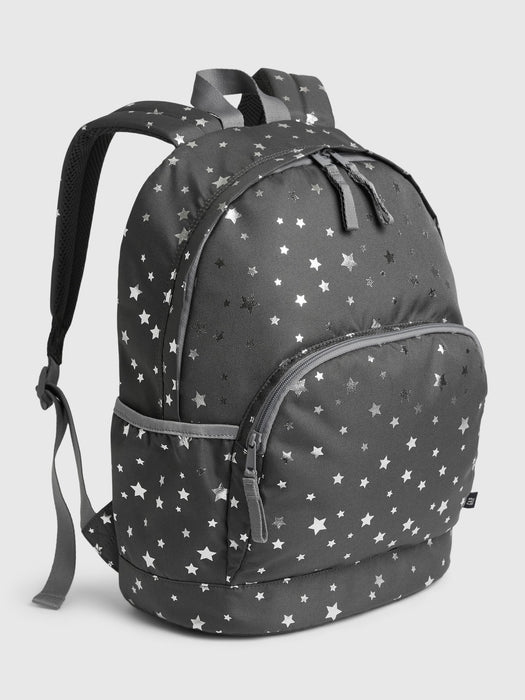 Kids Recycled Star Senior Backpack - grey star