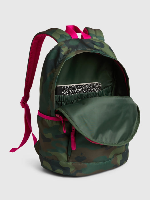 Kids Recycled Camo Senior Backpack - green camo