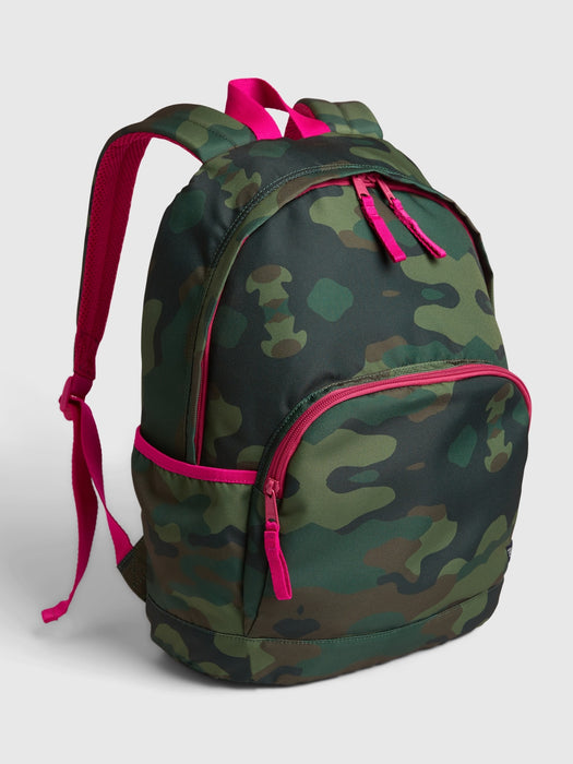 Kids Recycled Camo Senior Backpack - green camo
