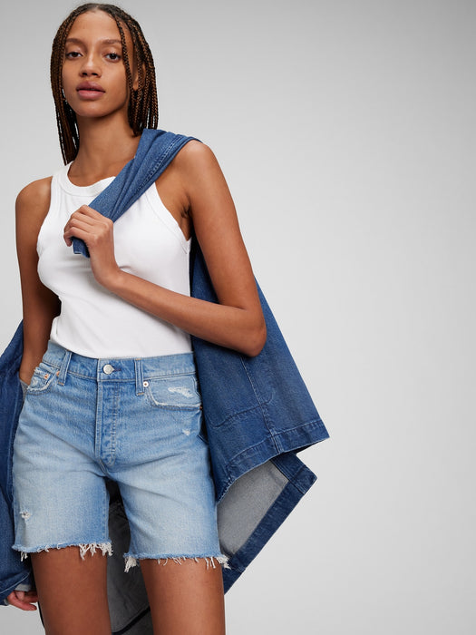 6" High Rise Cheeky Midi Shorts with Washwell