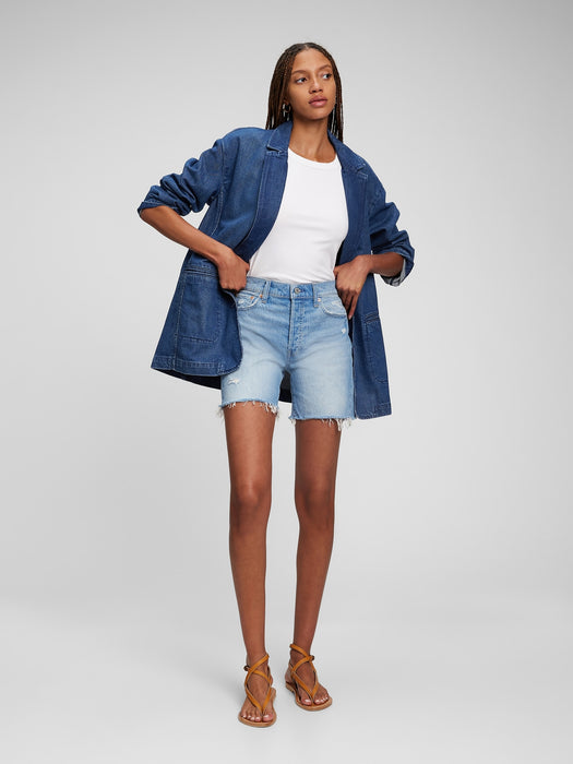 6" High Rise Cheeky Midi Shorts with Washwell