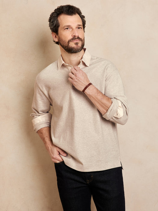 Rugby Shirt - OATMEAL HTR B0279