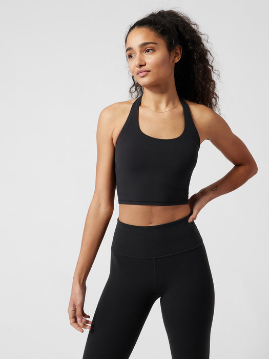 Halter Crop Bra A&#45C - Black