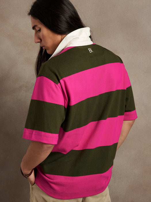 Logo Rugby Shirt - Pink Dragonfruit