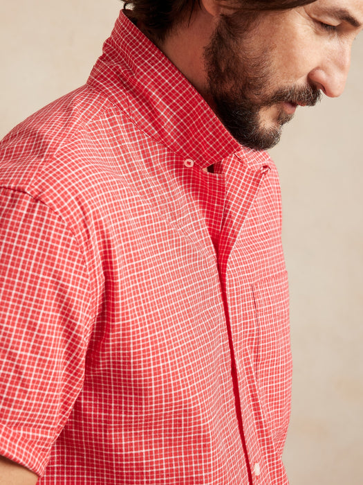 Plaid Resort Shirt - Red Plaid