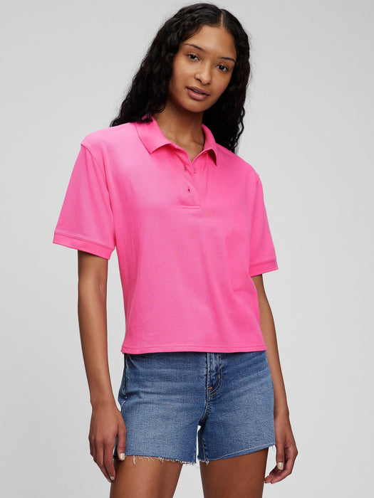 Cropped Pique Polo