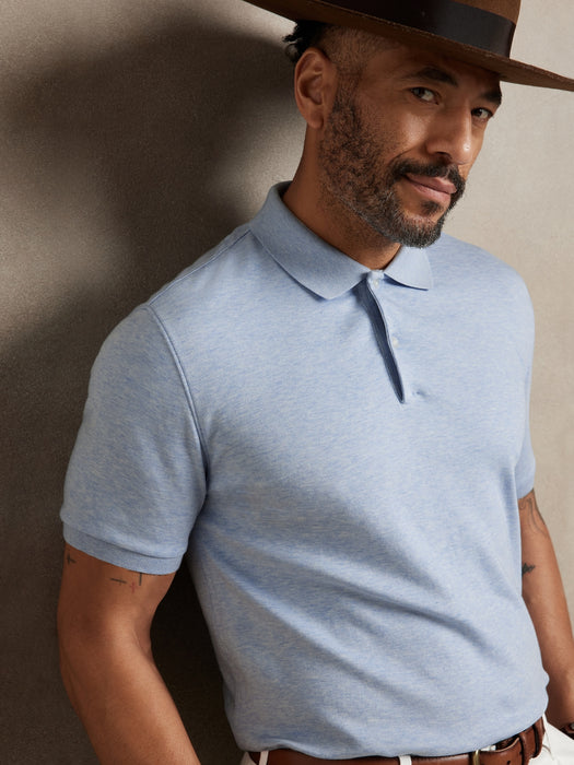 Luxury Touch Performance Polo - Light Blue
