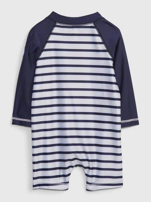 Baby Recycled Stripe Rash Guard Swim One-Piece