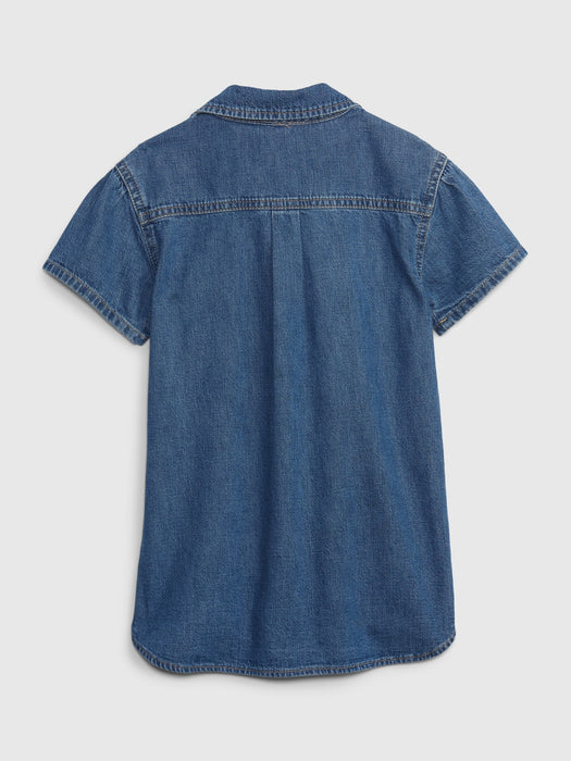 Toddler Denim Shirtdress with Washwell