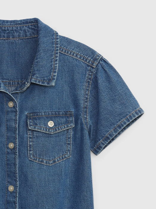 Toddler Denim Shirtdress with Washwell