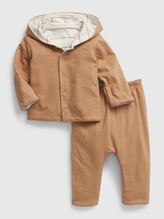 Baby 100% Organic Cotton Reversible Two-Piece Outfit Set