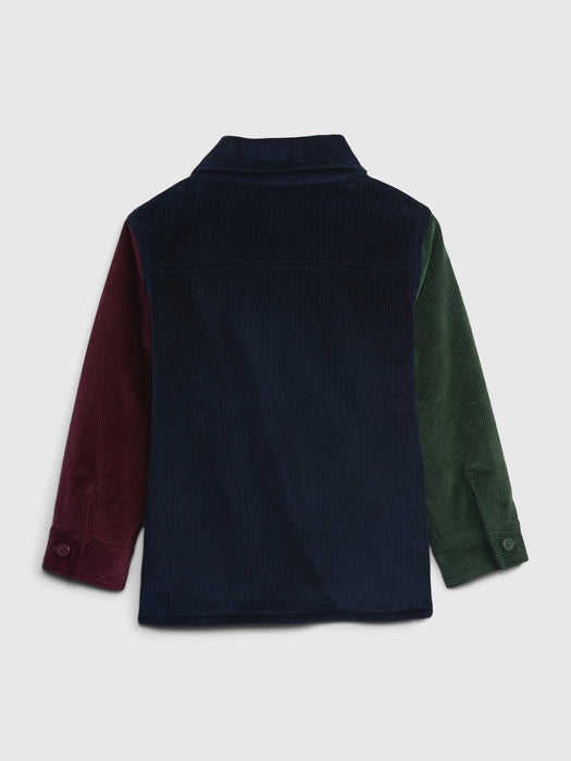 Toddler Colorblock Corduroy Shirt Jacket - blue