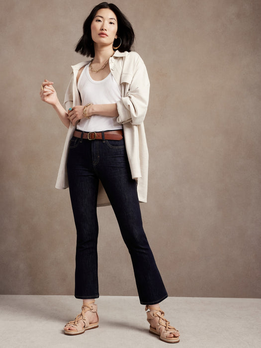The Petite Crop-Boot Jean - Indigo Rinse Wash