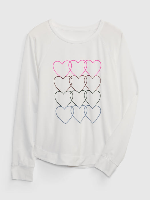 Kids GapFit Recycled Raglan Graphic T-Shirt - new off white