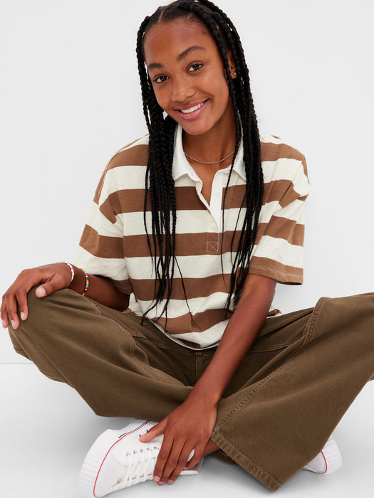 Teen 100% Organic Cotton Boxy Polo Shirt