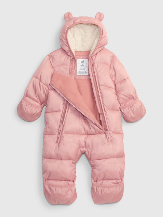 Baby 100% Recycled Heavy Weight Puffer One-Piece - antique pink