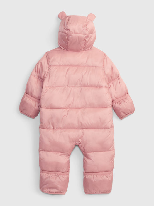 Baby 100% Recycled Heavy Weight Puffer One-Piece - antique pink