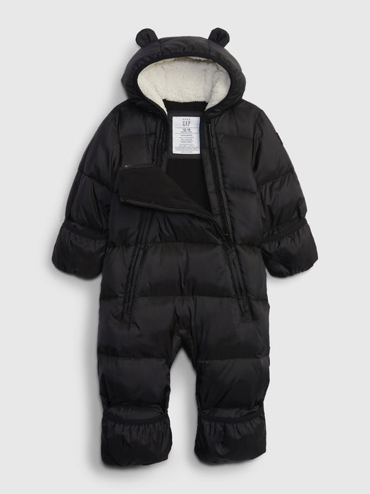 Baby 100% Recycled Heavy Weight Puffer One-Piece - true black