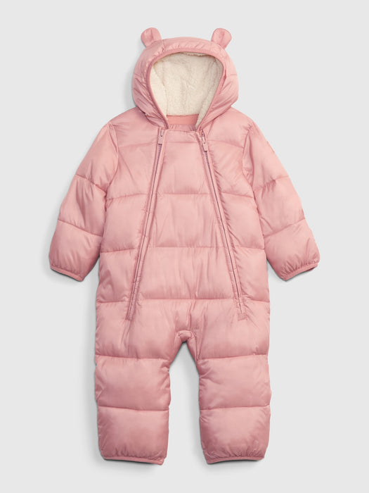 Baby 100% Recycled Heavy Weight Puffer One-Piece - antique pink
