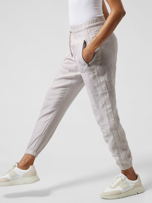 Cabo Linen Jogger - Micro Cheetah Abalone Grey