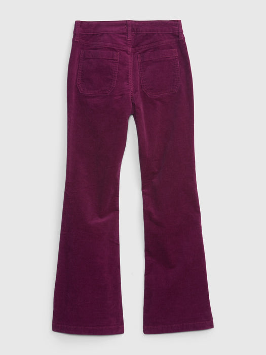 Kids High Rise Corduroy Flare Jeans with Washwell