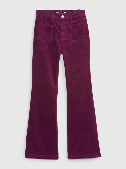 Kids High Rise Corduroy Flare Jeans with Washwell