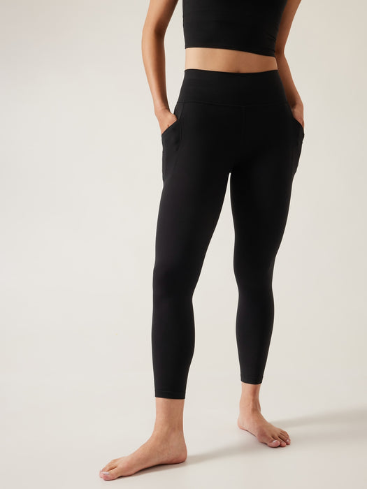 Mid Rise Salutation Stash 7/8 Tight - Black