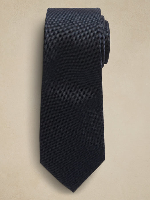 Oxford Silk Tie - Navy Blue