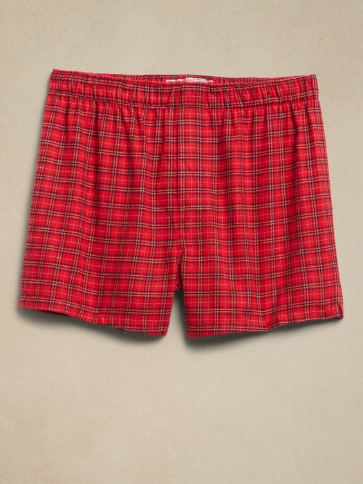 Plaid Flannel Boxer - Red Sunset
