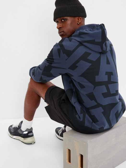 Vintage Soft Allover Gap Logo Hoodie - blue combo