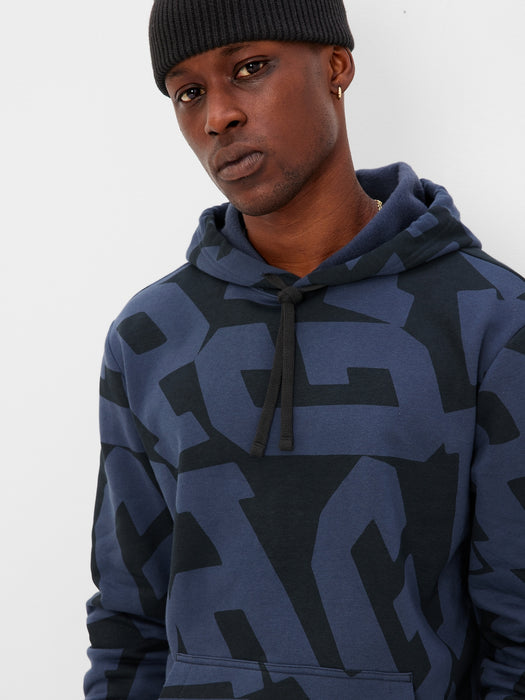 Vintage Soft Allover Gap Logo Hoodie - blue combo