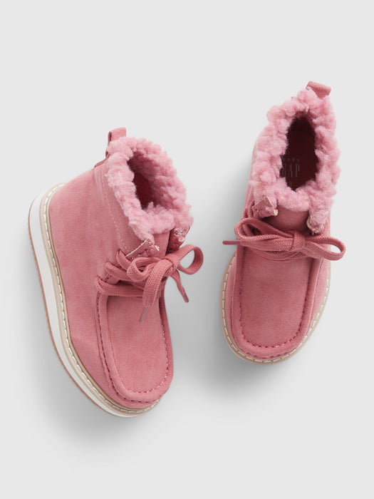 Toddler Cozy Tie Boots - deco rose pink