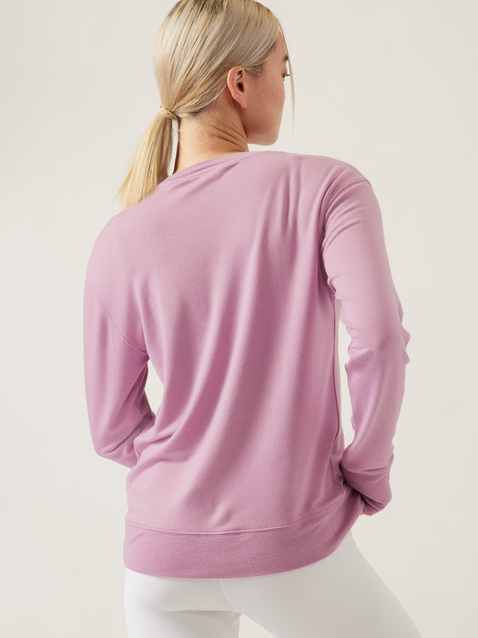 Sunrise V&#45Neck Sweatshirt - Geranium Purple