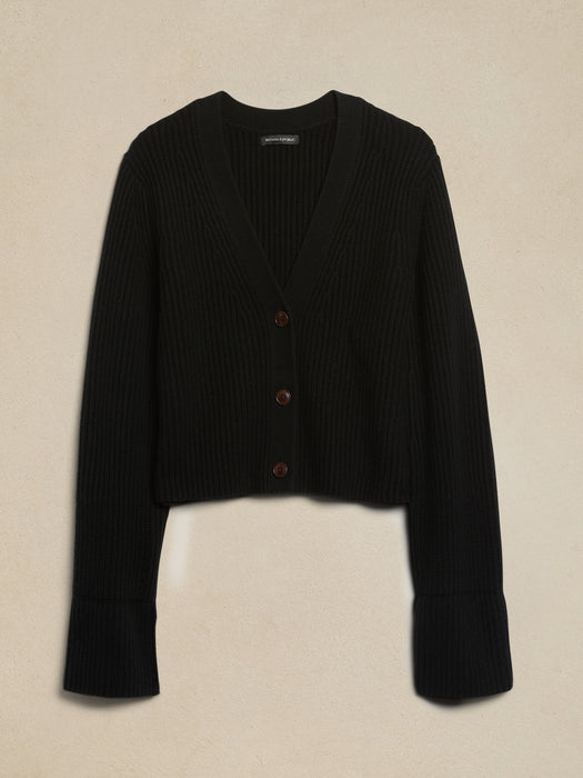 Talia Merino-Cashmere Cardigan - Black