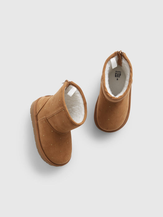 Toddler Cozy Dot Boots - brown
