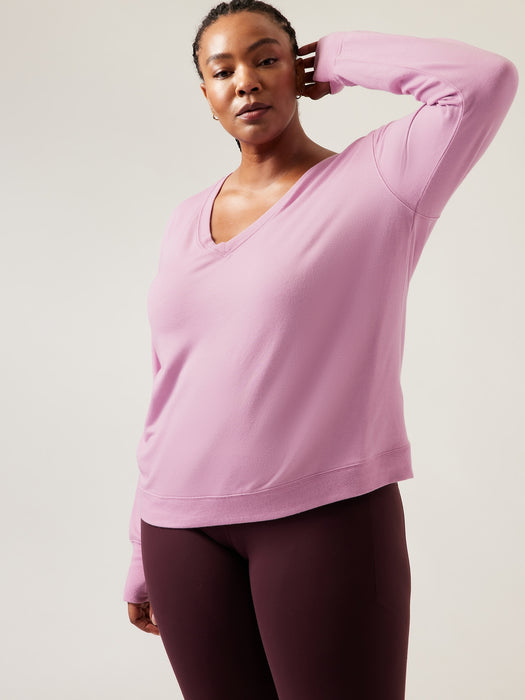 Sunrise V&#45Neck Sweatshirt - Geranium Purple
