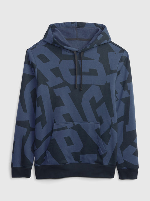 Vintage Soft Allover Gap Logo Hoodie - blue combo