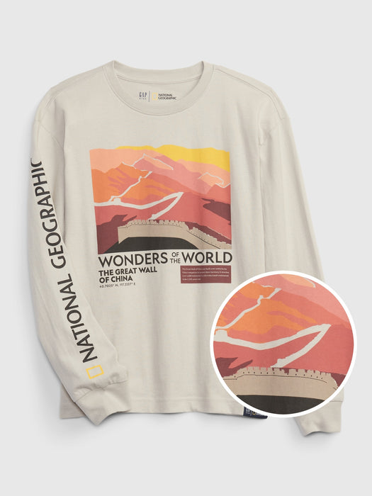GapKids &#124 National Geographic 100% Organic Cotton Wonders of the World Graphic T-Shirt