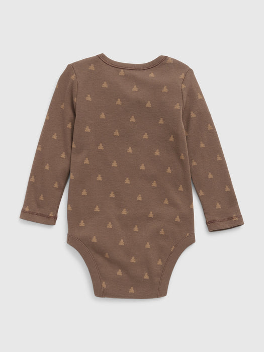 Baby 100% Organic Cotton Print Bodysuit (3-Pack) - cozy brown