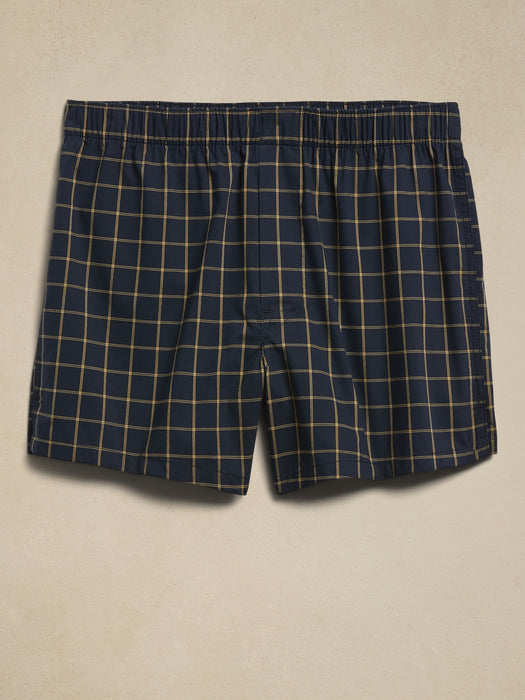 Plaid Jager Boxer - Navy