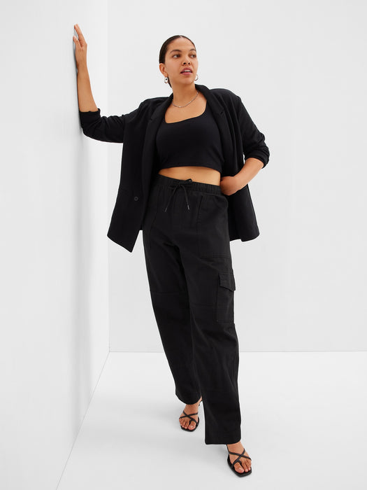 Pull-On Tapered Utility Pants with Washwell