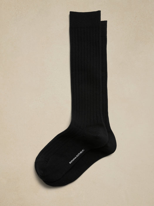 Ribbed Trouser Sock - Black
