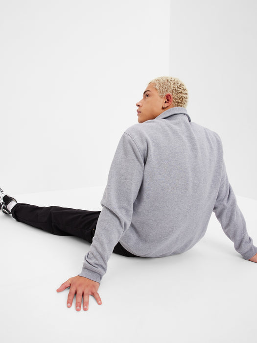 Vintage Soft Gap Logo Half-Zip Sweatshirt - medium grey heather