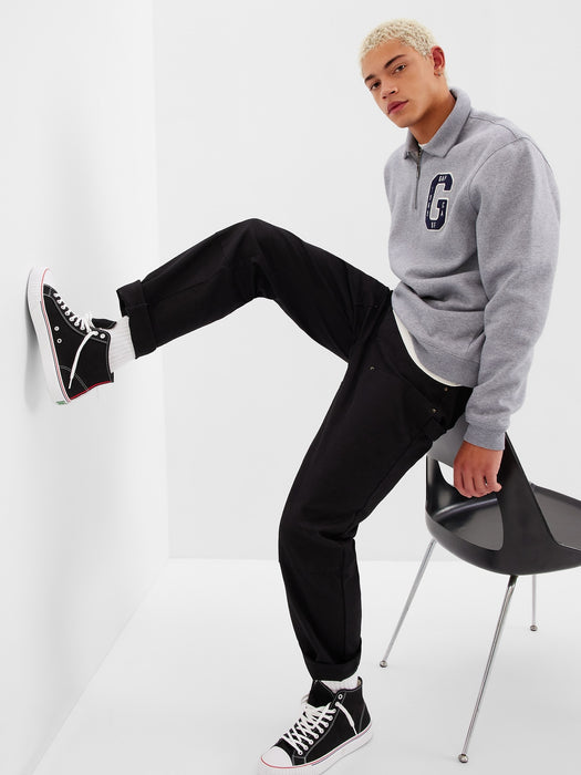 Vintage Soft Gap Logo Half-Zip Sweatshirt - medium grey heather