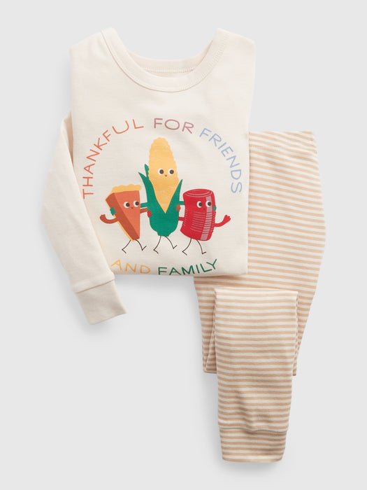 babyGap 100% Organic Cotton Thanksgiving PJ Set - birch beige