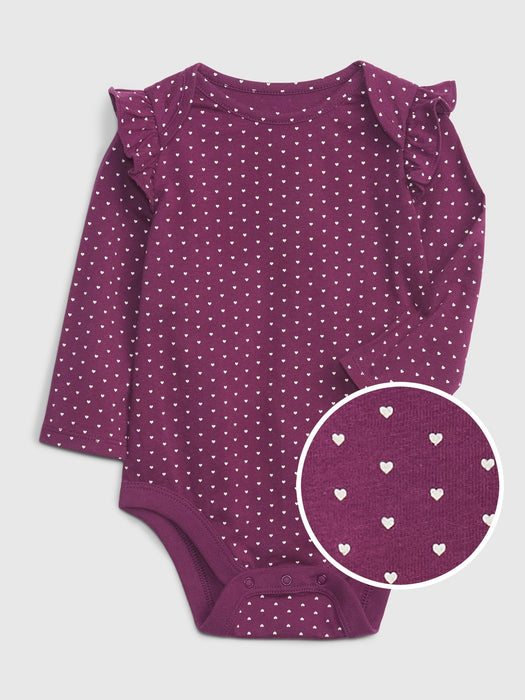 Baby 100% Organic Cotton Mix and Match Ruffle Bodysuit - huckleberry purple