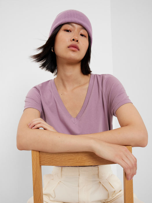 100% Organic Cotton Vintage V-Neck T-Shirt