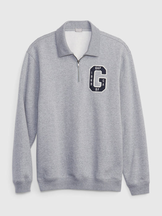 Vintage Soft Gap Logo Half-Zip Sweatshirt - medium grey heather