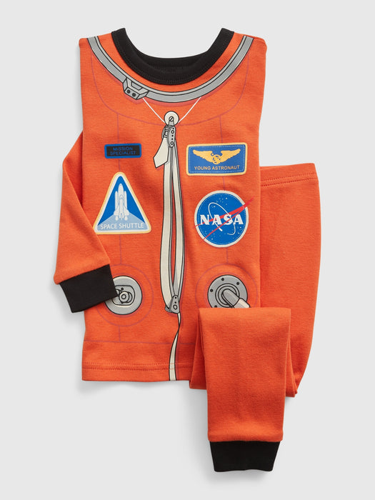 babyGap 100% Organic Cotton Astronaut PJ Set - active orange